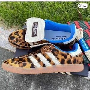 Adidas Wales Bonner Samba Pony Leopard Print - size 7.5M.